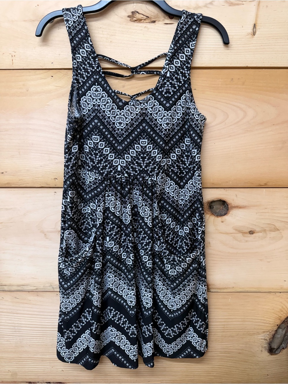 Apt. 9 Black & White Strappy Back Mini Dress